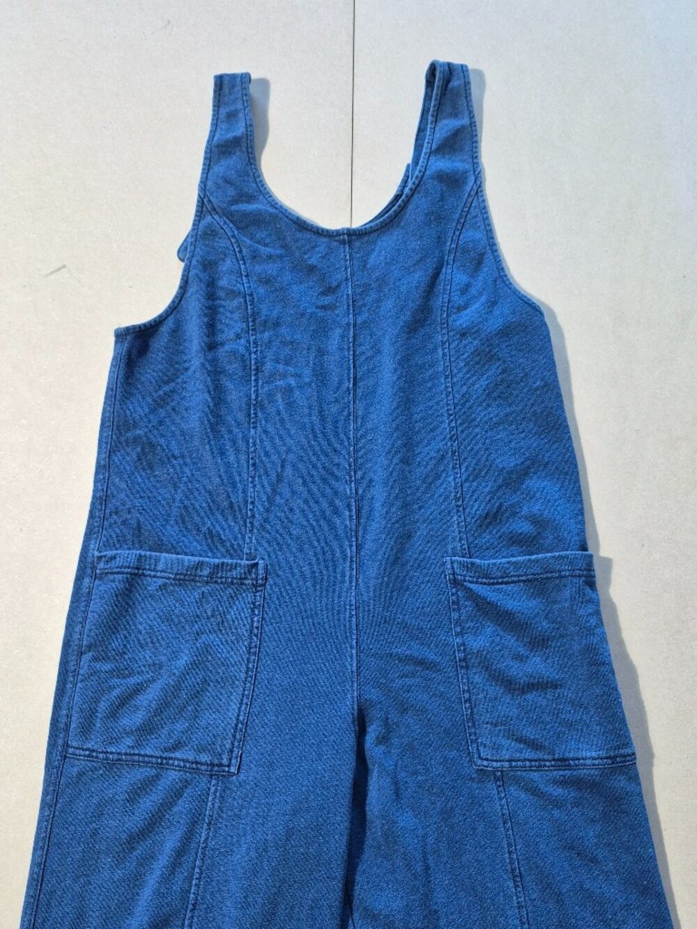 Z Supply Dream All Day Overalls M Women’s Knit Denim Wide Leg Jumpsuit